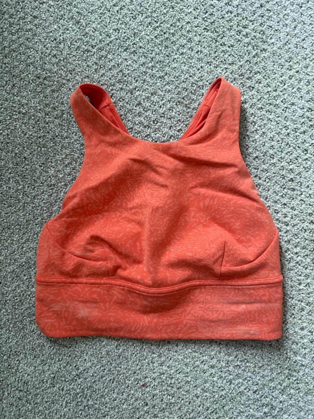lululemon athletica Coral-Red Patterned Sports Bra